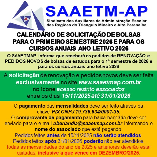 BOLSAS ESTUDOS PRIMEIRO SEMESTRE E ANUAL 2026